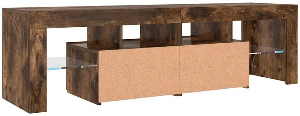TV staliukas Televizoriaus spintelė su LED, dūminio ąžuolo, 140x36,5x40cm