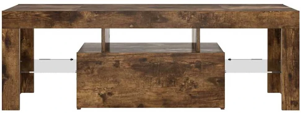 TV staliukas Televizoriaus spintelė su LED, dūminio ąžuolo, 120x35x40cm