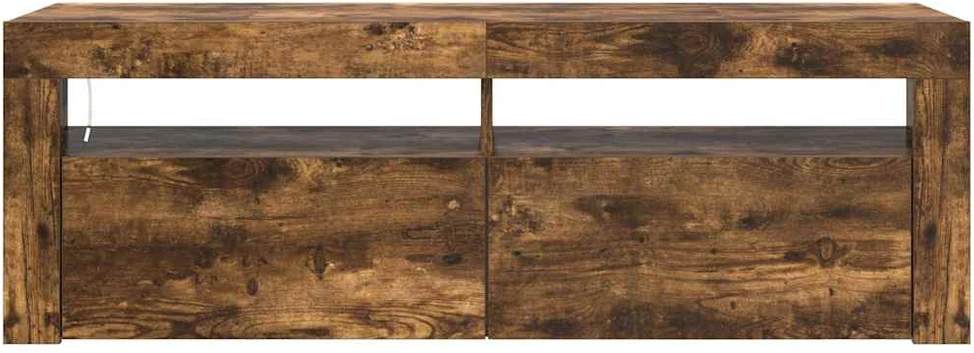 TV staliukas Televizoriaus spintelė su LED, dūminio ąžuolo, 120x35x40cm