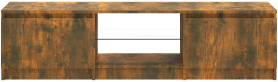 TV staliukas Televizoriaus spintelė su LED, dūminio ąžuolo, 140x40x35,5cm