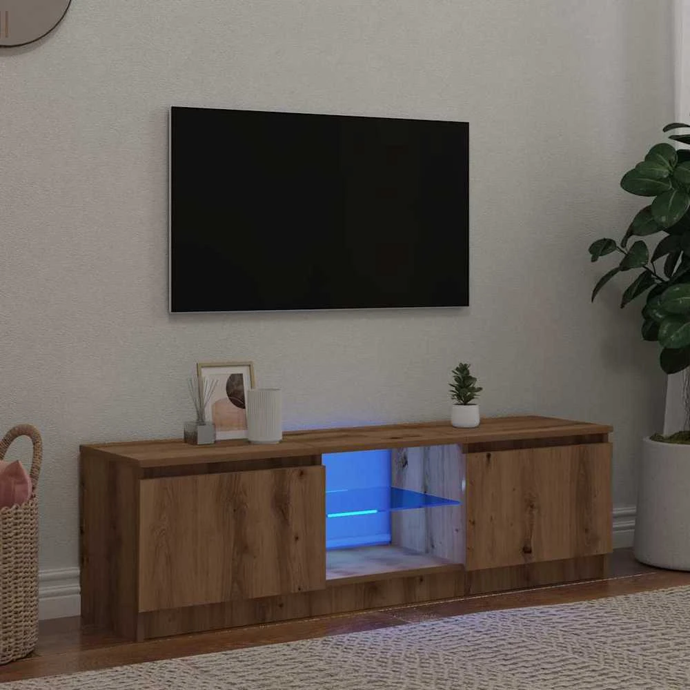 TV staliukas televizoriaus spintelė su LED lemputėmis Artisan ąžuolas