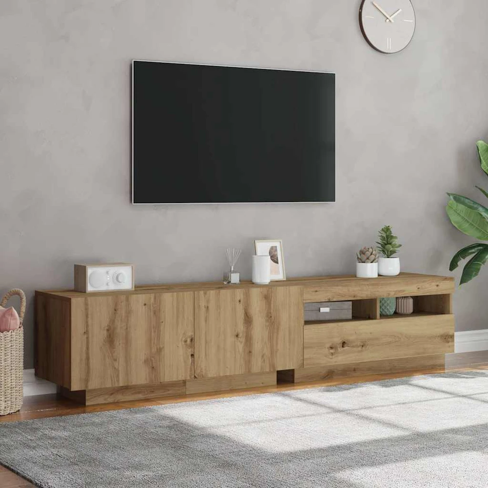 TV staliukas televizoriaus spintelė su LED lemputėmis Artisan ąžuolas