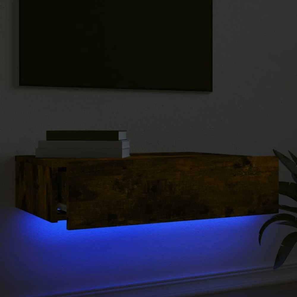 TV staliukas Televizoriaus spintelė su LED lemputėmis, dūminė, 60x35x15,5cm