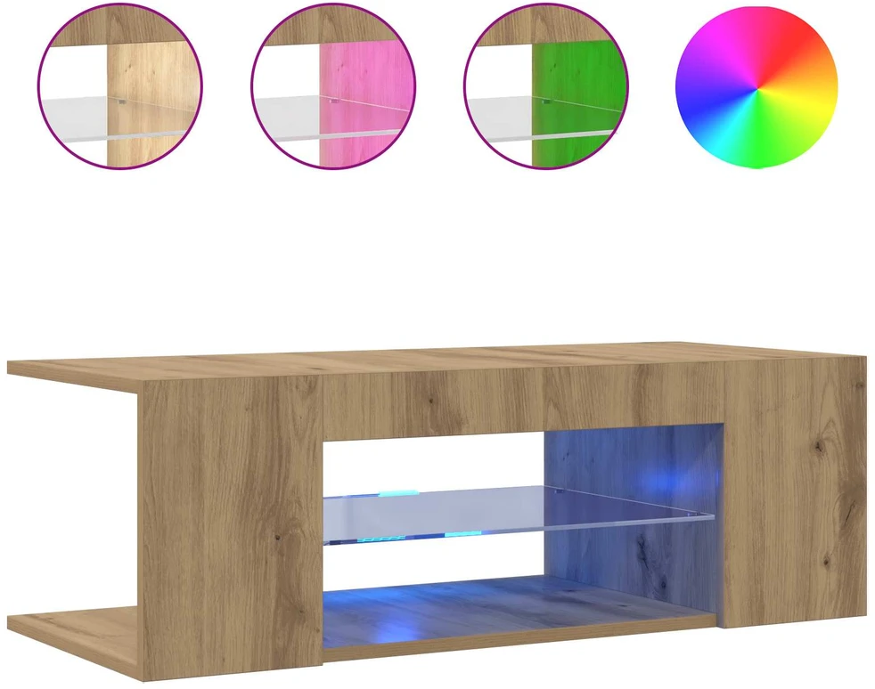 TV staliukas televizoriaus spintelė su LED lemputėmis Artisan ąžuolas