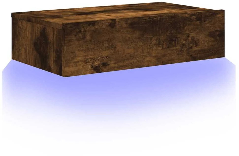 TV staliukas Televizoriaus spintelė su LED lemputėmis, dūminė, 60x35x15,5cm