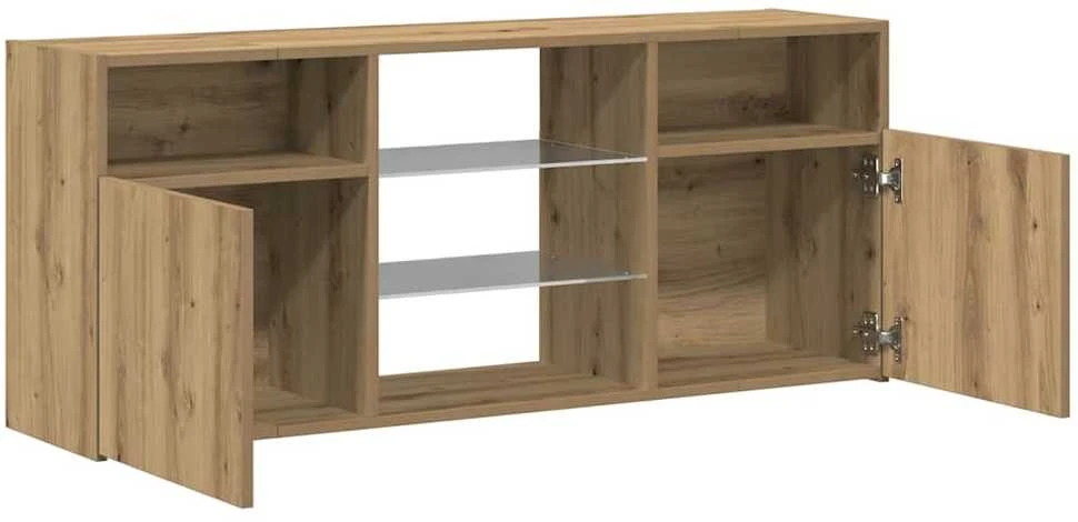 TV staliukas televizoriaus spintelė su LED lemputėmis Artisan ąžuolas