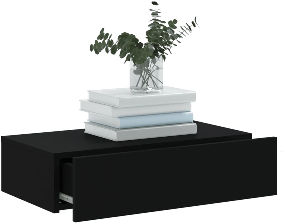 TV staliukas Televizoriaus spintelė su LED lemputėmis, juoda, 60x35x15,5cm