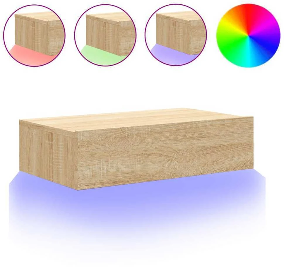 TV staliukas Televizoriaus spintelė su LED lemputėmis, ąžuolo, 60x35x15,5cm
