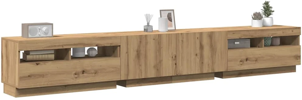 TV staliukas televizoriaus spintelė su LED lemputėmis Artisan ąžuolas