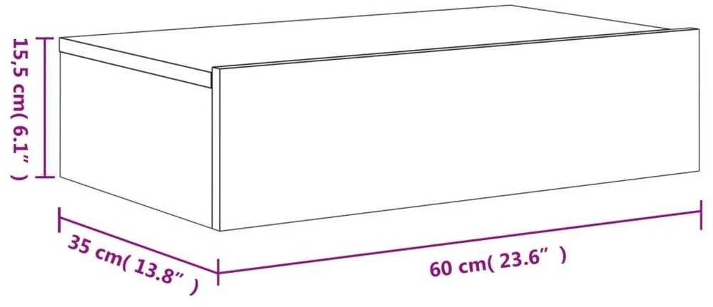 TV staliukas Televizoriaus spintelė su LED lemputėmis, balta, 60x35x15,5cm