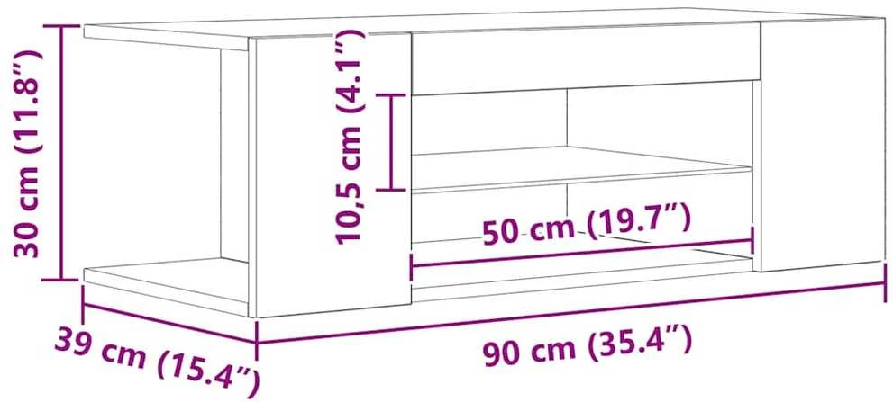 TV staliukas televizoriaus spintelė su LED lemputėmis Artisan ąžuolas