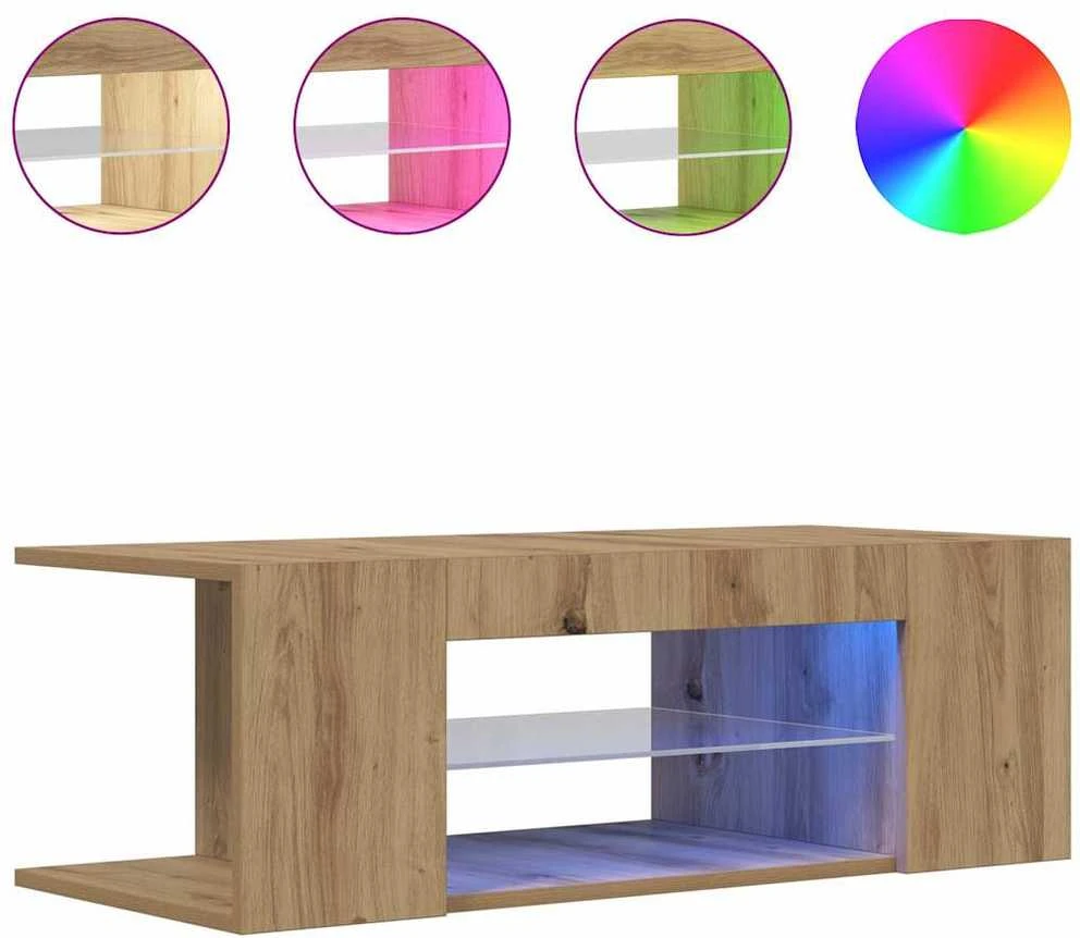 TV staliukas televizoriaus spintelė su LED lemputėmis Artisan ąžuolas