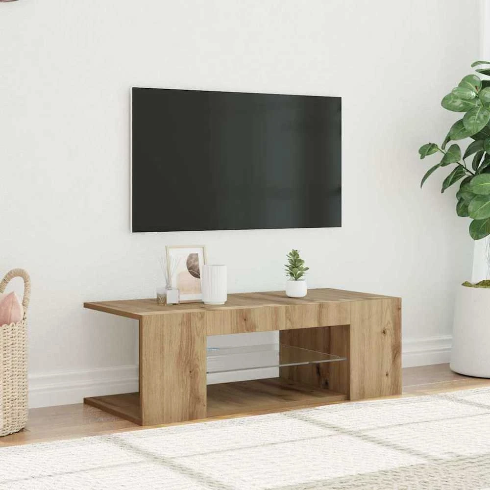 TV staliukas televizoriaus spintelė su LED lemputėmis Artisan ąžuolas