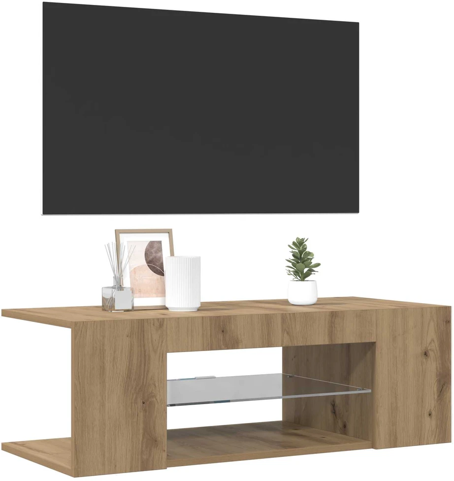 TV staliukas televizoriaus spintelė su LED lemputėmis Artisan ąžuolas
