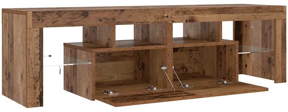 TV staliukas Televizoriaus spintelė su LED, medienos, 140x36,5x40cm, mediena