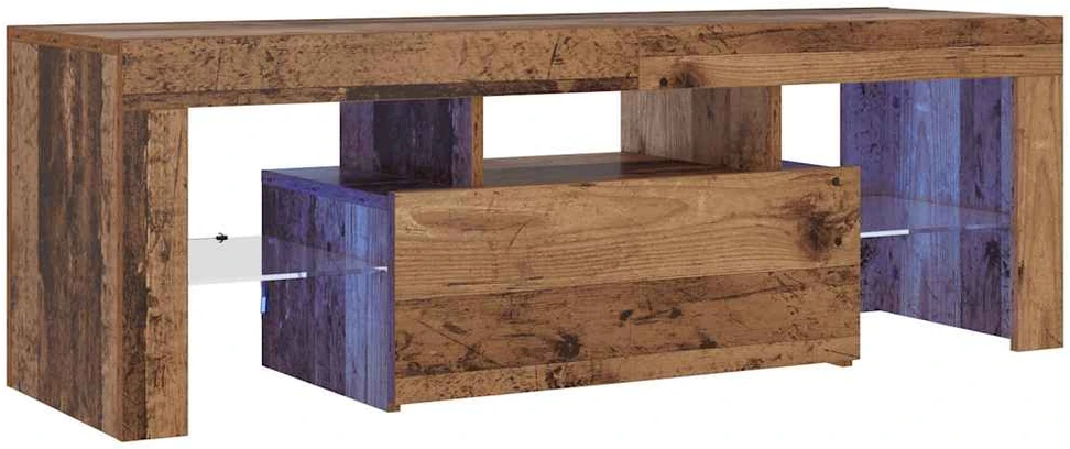 TV staliukas Televizoriaus spintelė su LED, medienos, 120x36,5x40cm, mediena