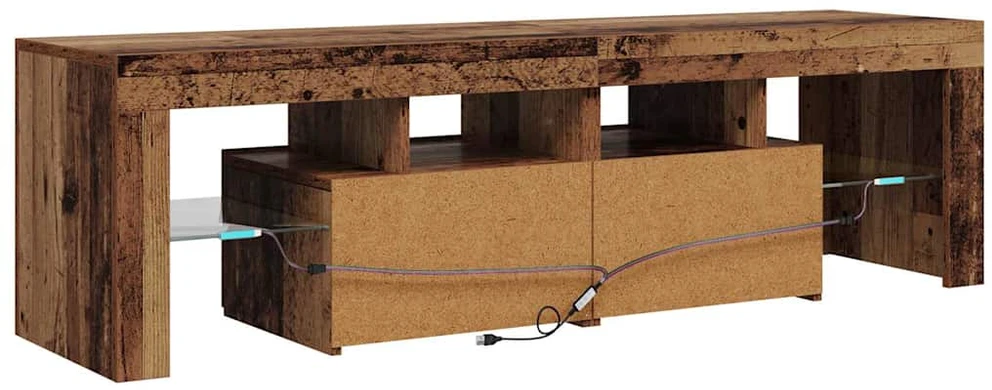 TV staliukas Televizoriaus spintelė su LED, medienos, 140x36,5x40cm, mediena