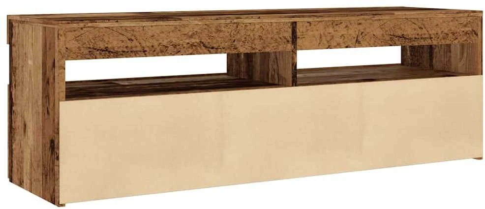 TV staliukas Televizoriaus spintelė su LED, medienos, 120x35x40cm, mediena