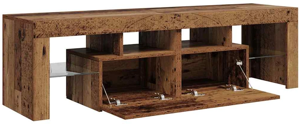 TV staliukas Televizoriaus spintelė su LED, medienos, 140x36,5x40cm, mediena