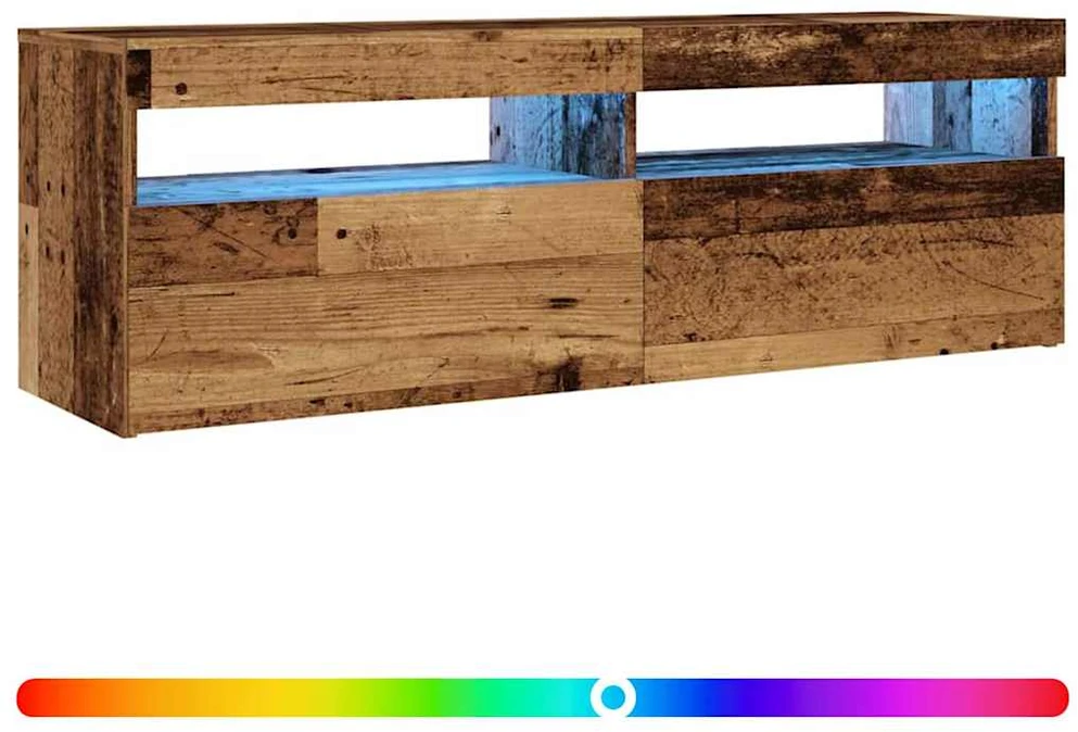 TV staliukas Televizoriaus spintelė su LED, medienos, 120x35x40cm, mediena