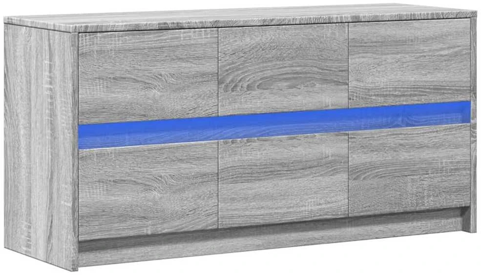 TV staliukas Televizoriaus spintelė su LED, pilka, 100x34x50cm, mediena