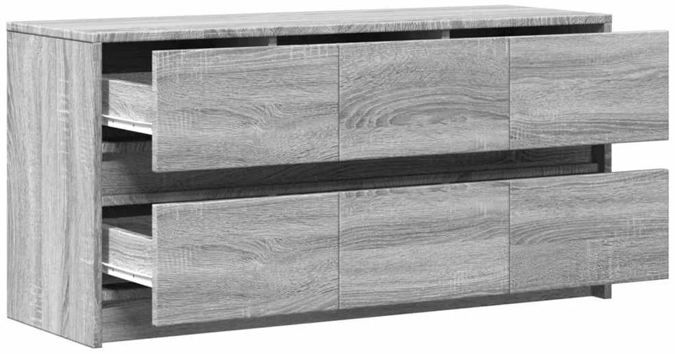 TV staliukas Televizoriaus spintelė su LED, pilka, 100x34x50cm, mediena