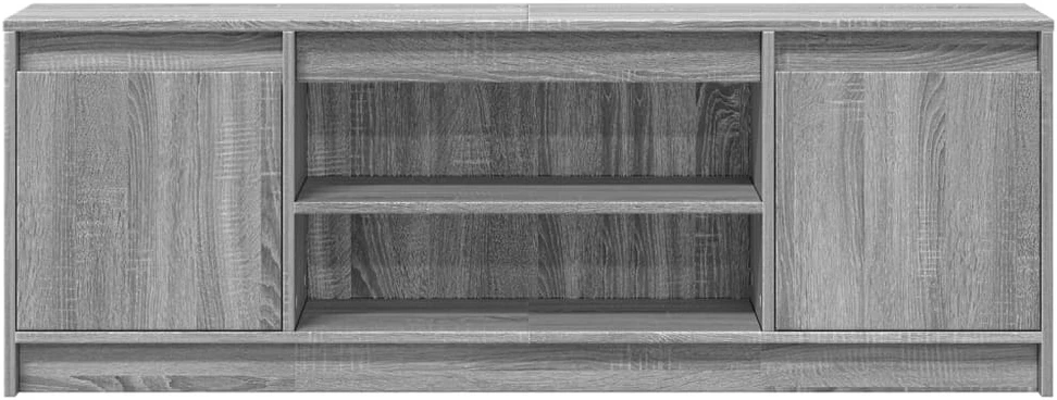 TV staliukas Televizoriaus spintelė su LED, pilka, 139,5x34x50cm, mediena
