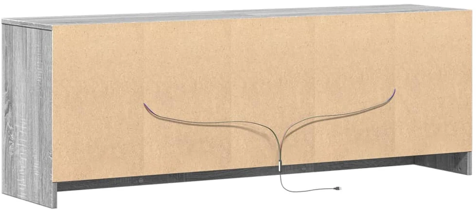 TV staliukas Televizoriaus spintelė su LED, pilka, 139,5x34x50cm, mediena