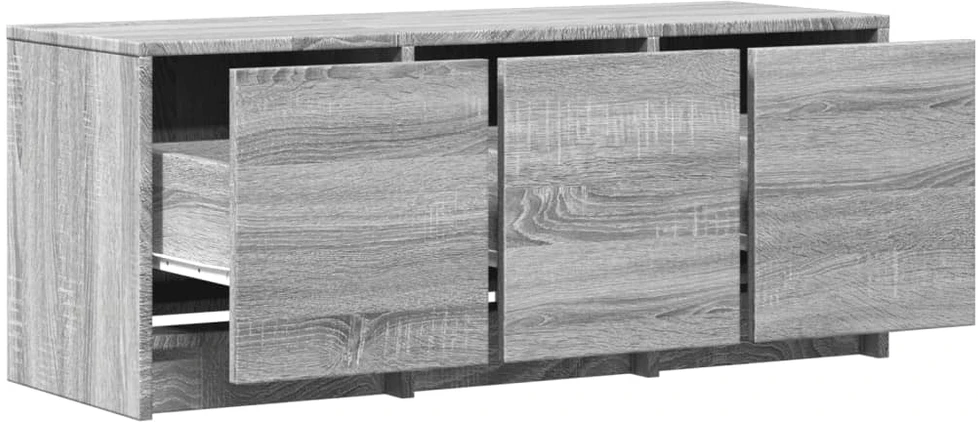 TV staliukas Televizoriaus spintelė su LED, pilka, 97x34x40cm, mediena