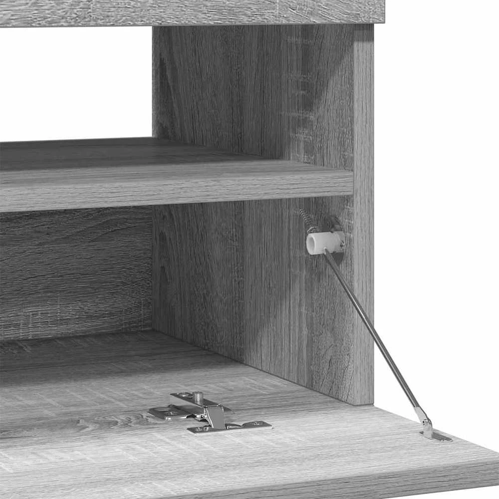TV staliukas Televizoriaus spintelė su LED, pilka ąžuolo, 80x35x40cm