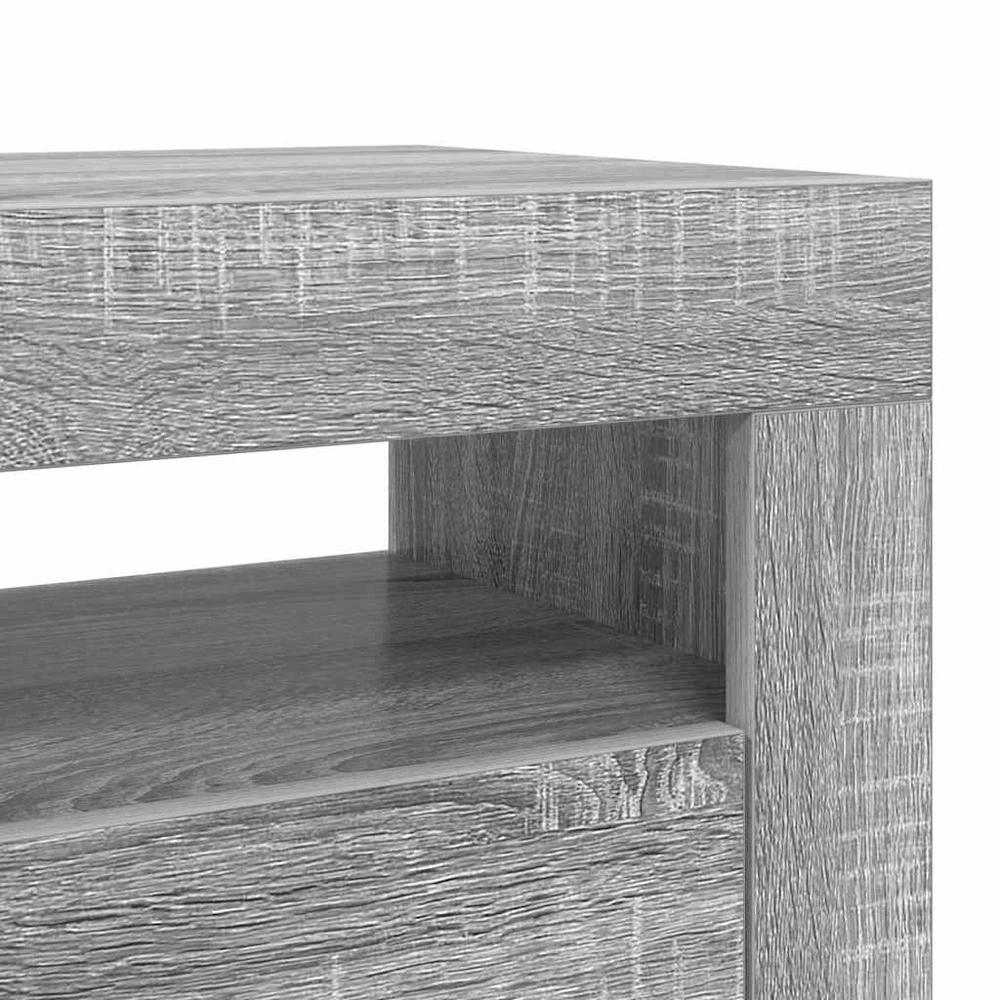 TV staliukas Televizoriaus spintelė su LED, pilka ąžuolo, 120x35x40cm