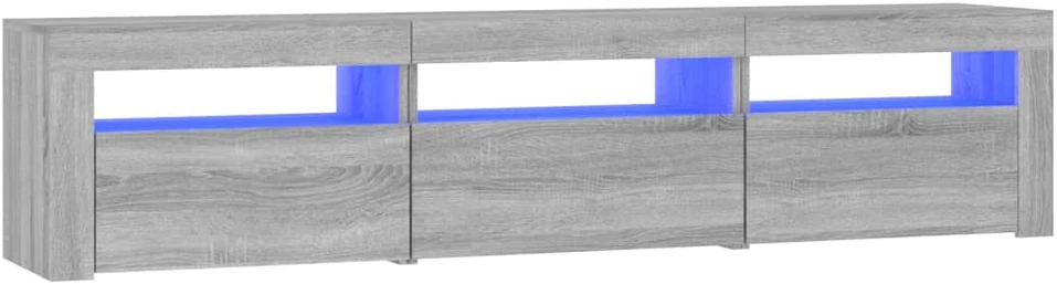 TV staliukas Televizoriaus spintelė su LED, pilka ąžuolo, 180x35x40cm