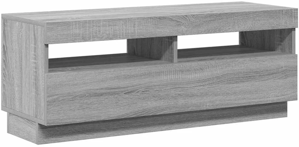 TV staliukas Televizoriaus spintelė su LED, pilka ąžuolo, 100x35x40cm