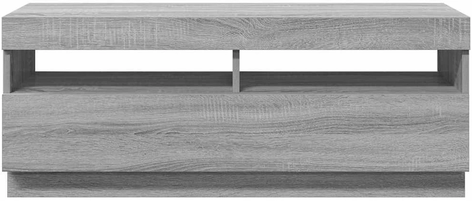 TV staliukas Televizoriaus spintelė su LED, pilka ąžuolo, 100x35x40cm