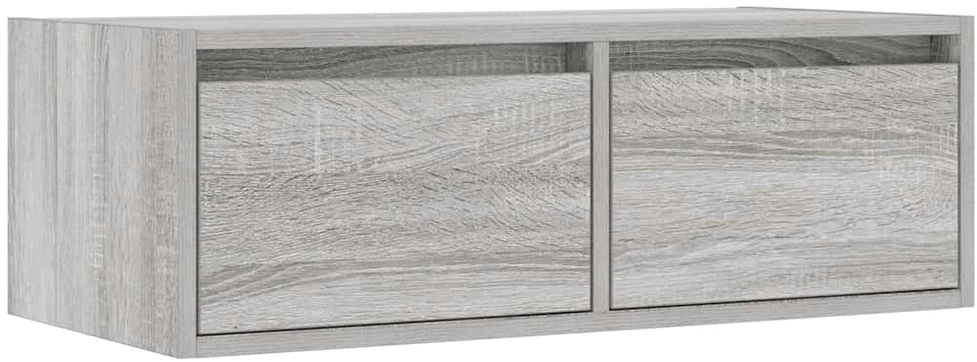 TV staliukas Televizoriaus spintelė su LED, pilka ąžuolo, 75x35,5x25 cm