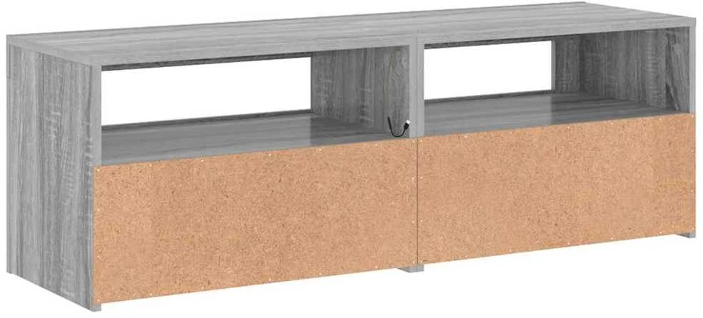 TV staliukas Televizoriaus spintelė su LED, pilka ąžuolo, 120x35x40cm