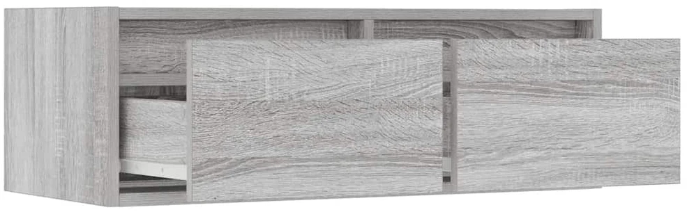 TV staliukas Televizoriaus spintelė su LED, pilka ąžuolo, 75x35,5x25 cm