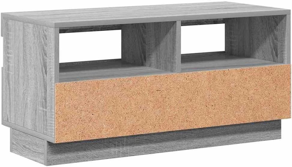 TV staliukas Televizoriaus spintelė su LED, pilka ąžuolo, 80x35x40cm