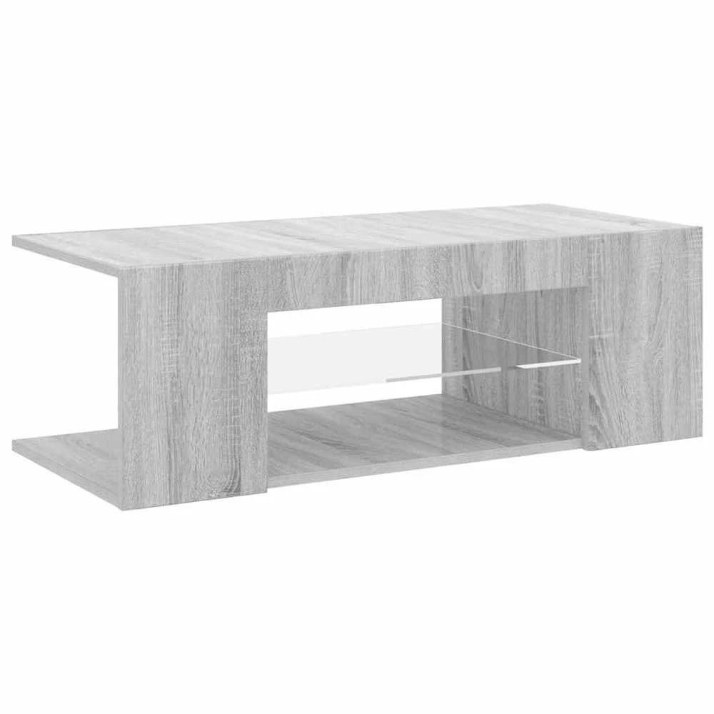 TV staliukas Televizoriaus spintelė su LED, pilka ąžuolo, 90x39x30cm