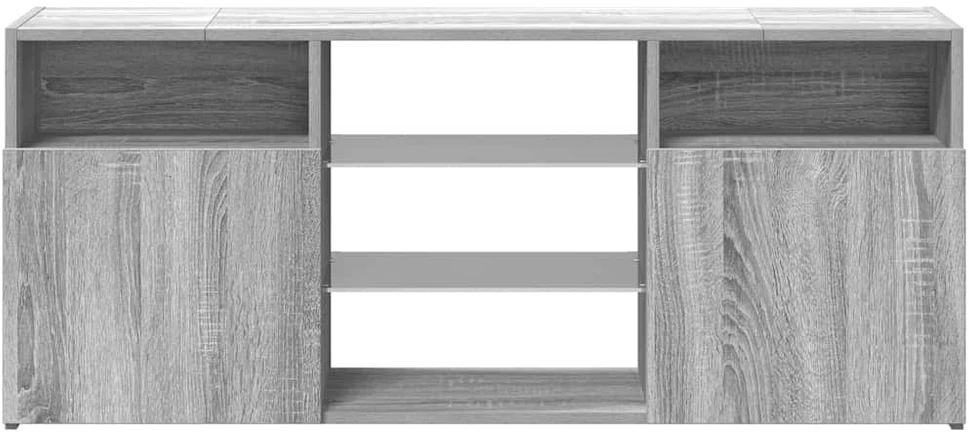 TV staliukas Televizoriaus spintelė su LED, pilka ąžuolo, 120x30x50cm