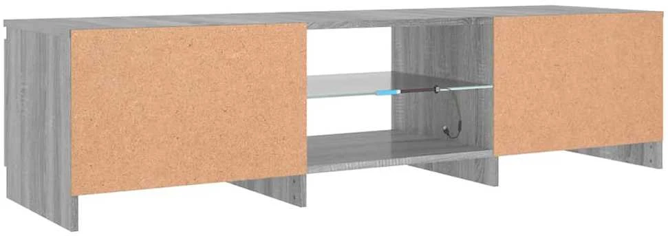 TV staliukas Televizoriaus spintelė su LED, pilka ąžuolo, 140x40x35,5cm