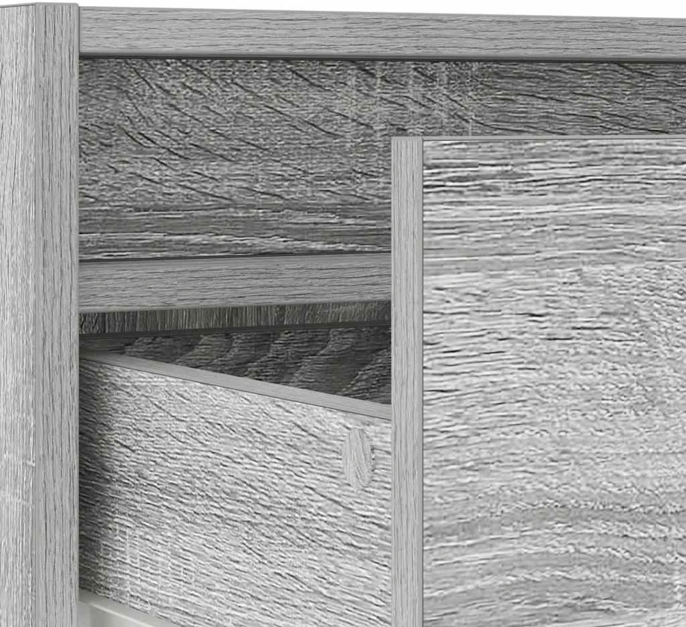 TV staliukas Televizoriaus spintelė su LED, pilka ąžuolo, 100X35,5x25 cm