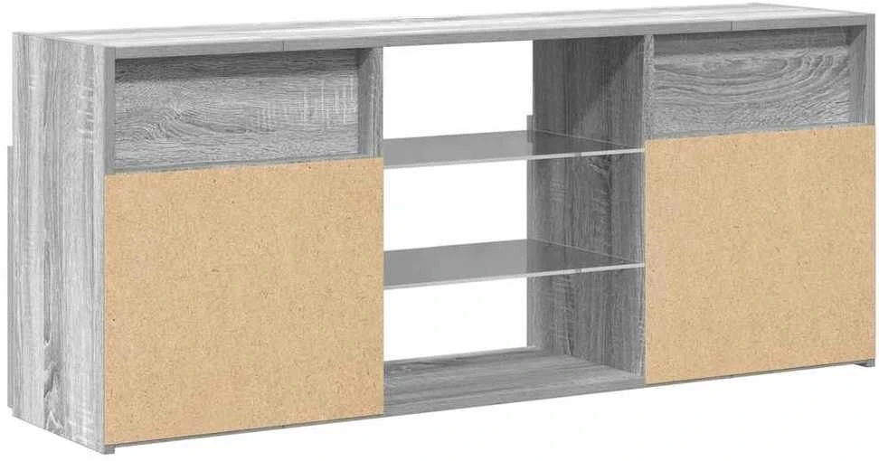 TV staliukas Televizoriaus spintelė su LED, pilka ąžuolo, 120x30x50cm