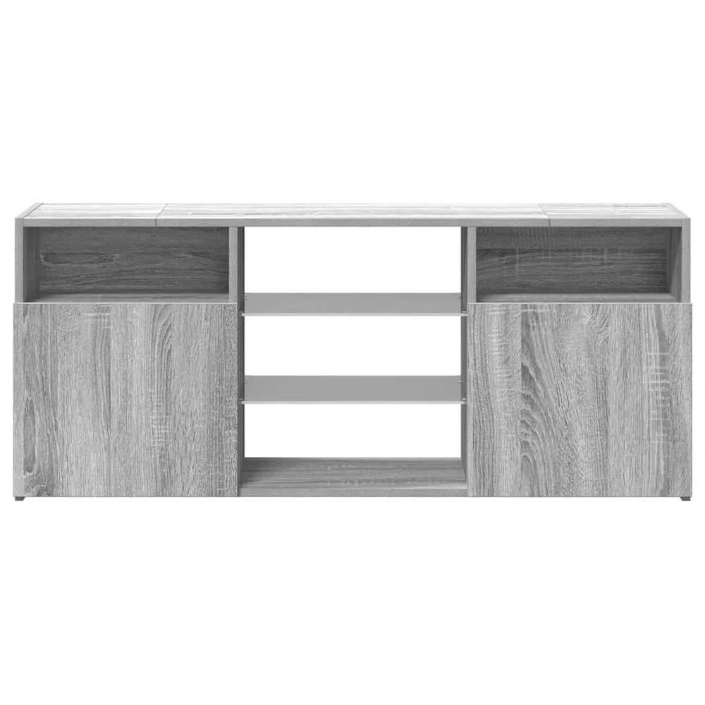 TV staliukas Televizoriaus spintelė su LED, pilka ąžuolo, 120x30x50cm