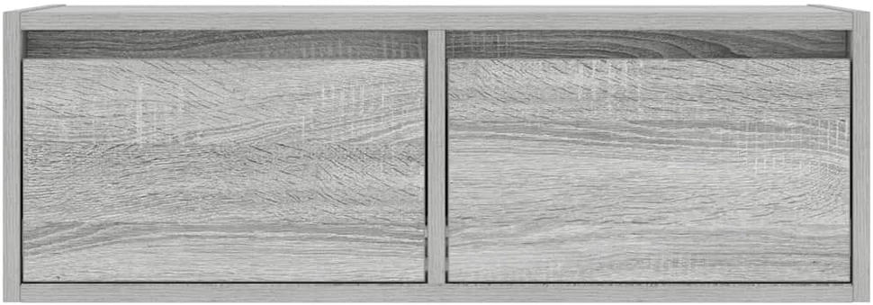TV staliukas Televizoriaus spintelė su LED, pilka ąžuolo, 75x35,5x25 cm