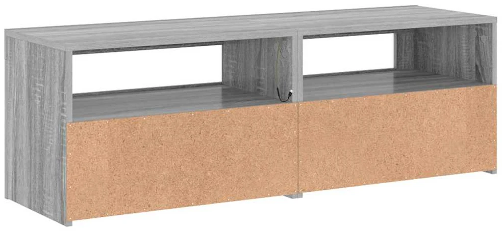 TV staliukas Televizoriaus spintelė su LED, pilka ąžuolo, 120x35x40cm