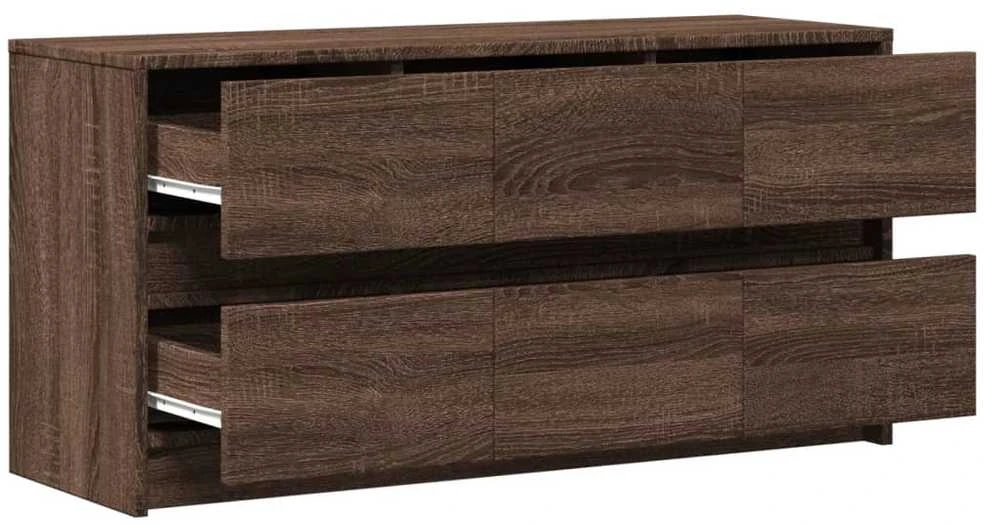 TV staliukas Televizoriaus spintelė su LED, ruda, 100x34x50cm, mediena