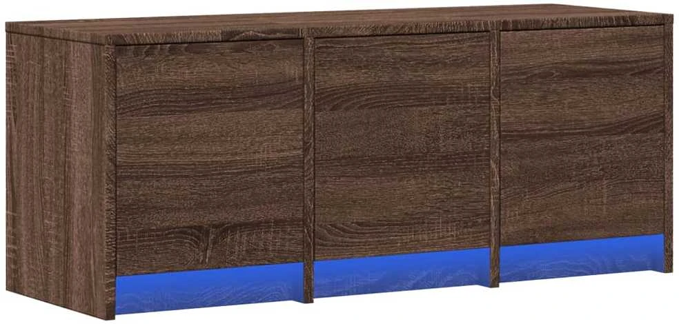 TV staliukas Televizoriaus spintelė su LED, ruda ąžuolo, 97x34x40cm, mediena