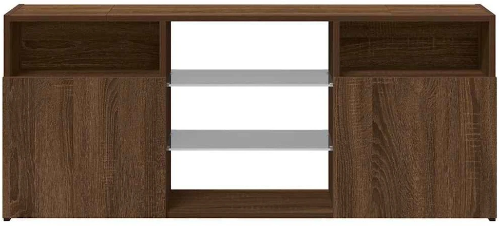 TV staliukas Televizoriaus spintelė su LED, ruda ąžuolo, 120x30x50cm
