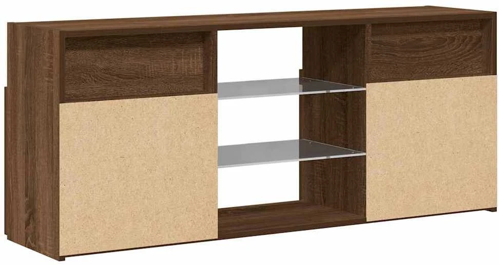 TV staliukas Televizoriaus spintelė su LED, ruda ąžuolo, 120x30x50cm